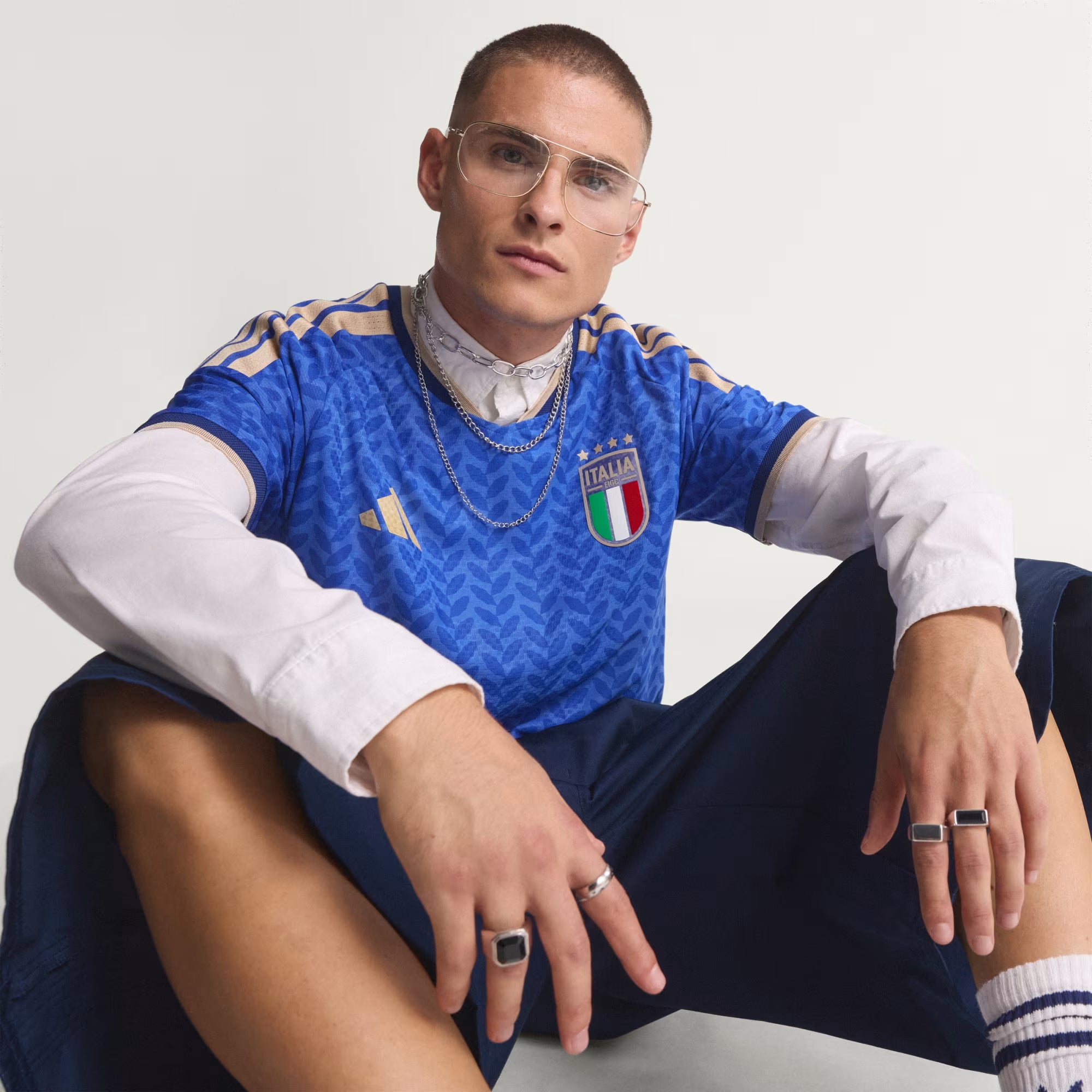 Men's Authentic adidas Italy Home Player Match Jersey 2026